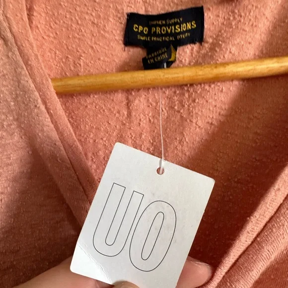 NWT Urban Outfitters CPO Provisions Textured Peach Oversized Top Size Large - Picture 7 of 9